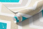 Papel de Parede Chevron Azul Turquesa