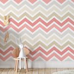 Papel de Parede Chevron Rosa Manchado 
