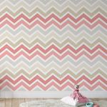 Papel de Parede Chevron Rosa Manchado 