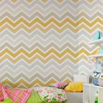 Papel de Parede Chevron Amarelo Manchado 