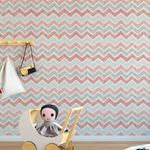 Papel de Parede Chevron Giz Rosa