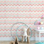 Papel de Parede Chevron Giz Rosa