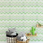 Papel de Parede Chevron Giz Verde