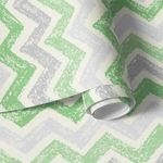 Papel de Parede Chevron Giz Verde