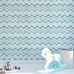 Papel de Parede Chevron Giz Azul