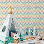 Papel de Parede Chevron Giz Colorido 