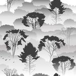 Papel de Parede Floresta com Nevoa 