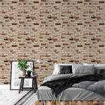 Papel de Parede Tijolos Tons de Marrom 