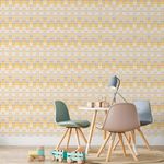 Papel de Parede Setas Cinzas e Amarelas
