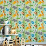 Papel de Parede Infantil Safari Animais 