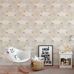 Papel de Parede Infantil Estrelas Nuvens e Coroas