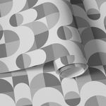 Papel de Parede Retro Círculos (Preto e Branco)