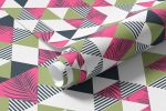 Papel de Parede Triângulos Rosa e Verde