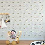 Papel de Parede Arco-íris e Estrelas Infantil