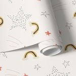 Papel de Parede Arco-íris e Estrelas Infantil