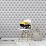 Papel de Parede Estofado Branco