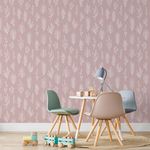 Papel de Parede Galhos Brancos com Fundo Rosa