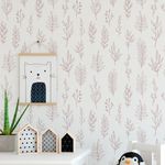 Papel de Parede Galhos Rosas com Fundo Branco
