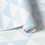 Papel de Parede Triângulos Tons de Azul e Verde
