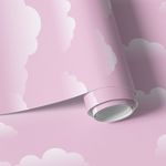 Papel de Parede Céu Rosa com Nuvens 