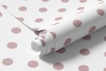 Papel de Parede Branco com Poá Rosa
