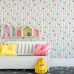Papel de Parede Linhas e Bolinhas Coloridas