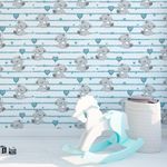 Papel de Parede Infantil Ursinhos Fofos (Azul)