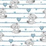 Papel de Parede Infantil Ursinhos Fofos (Azul)