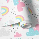 Papel de Parede Infantil Nuvens e Arco-íris