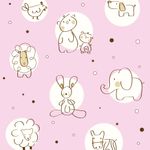 Papel de Parede Infantil Animais (Rosa)