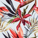 Papel de Parede Flores Vermelhas Tropicais