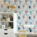 Papel de Parede Infantil Balões e Nuvens Fofas