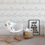 Papel de Parede Infantil Baleias Fofas