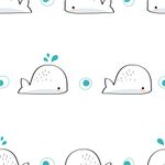 Papel de Parede Infantil Baleias Fofas