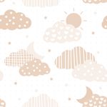 Papel de Parede Estrelas e Nuvens (Bege)
