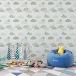 Papel de Parede Estrelas e Nuvens (Verde)
