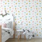 Papel de Parede Borboletas Douradas