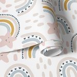 Papel de Parede Infantil Estrelas e Arco-íris