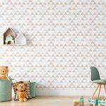 Papel de Parede Triângulos Cinza com Bege