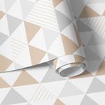 Papel de Parede Triângulos Cinza com Bege