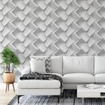 Papel de Parede Branco Abstrato 3D