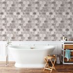 Papel de Parede Azulejos Hexagonal Bege