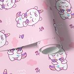 Papel de Parede Infantil Rosa com Unicórnios