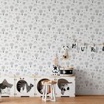 Papel de Parede Infantil Arco-íris Nuvens e Balões