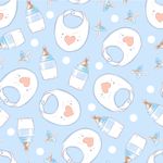 Papel de Parede Infantil Itens Azuis de Bebê