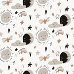Papel de Parede Infantil Nuvens e Lua (Preto)