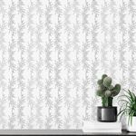 Papel de Parede Ramos na Vertical Cinza