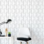 Papel de Parede Ramos na Vertical Cinza