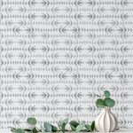 Papel de Parede Galhos de Plantas na Horizontal Cinza