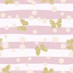 Papel de Parede Borboletas Douradas com Fundo Rosa